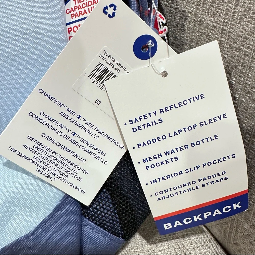 Champion - Center Backpack - Light Blue - Holds 17” Laptop